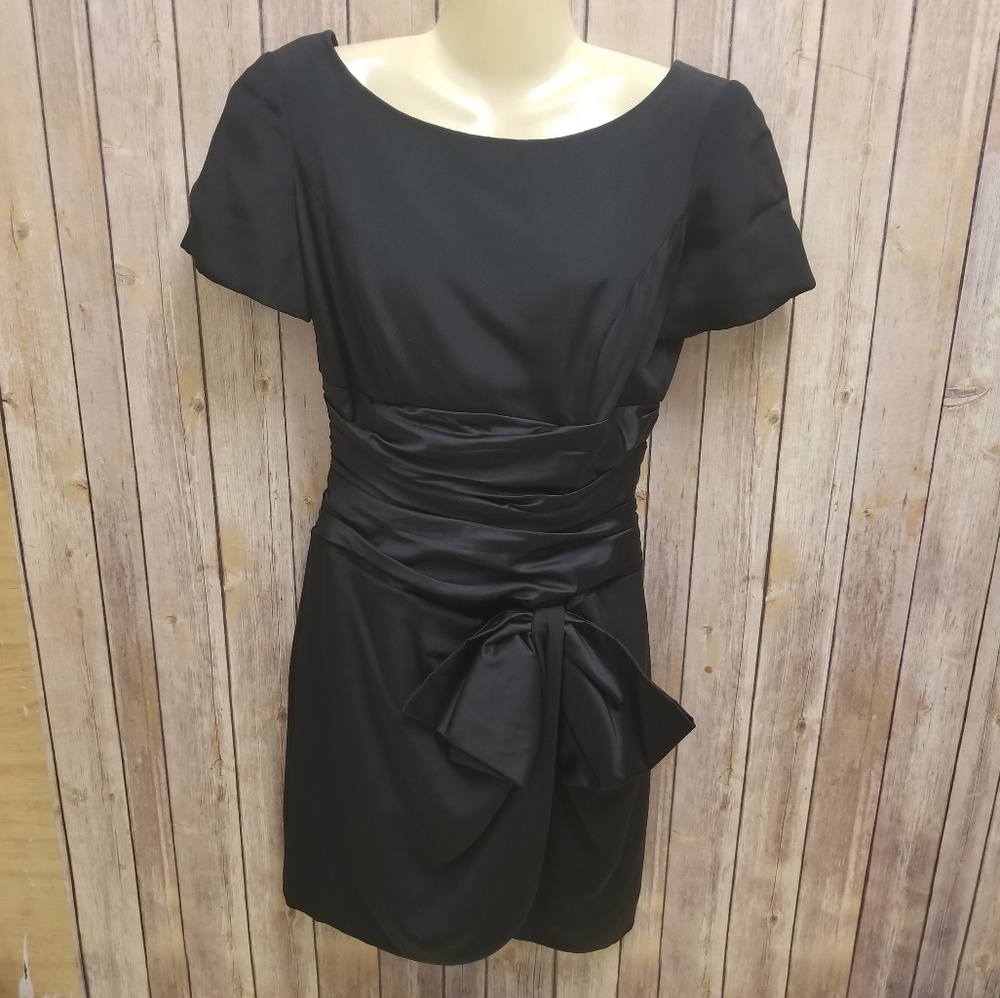 Vintage Vicky Tiel black dress with satin bow